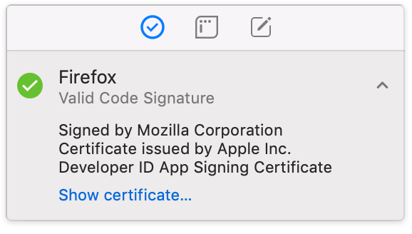 Code Signature Pane