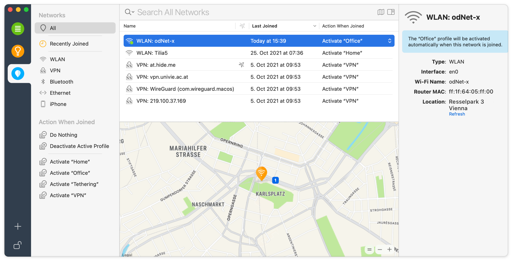 Known Networks Window