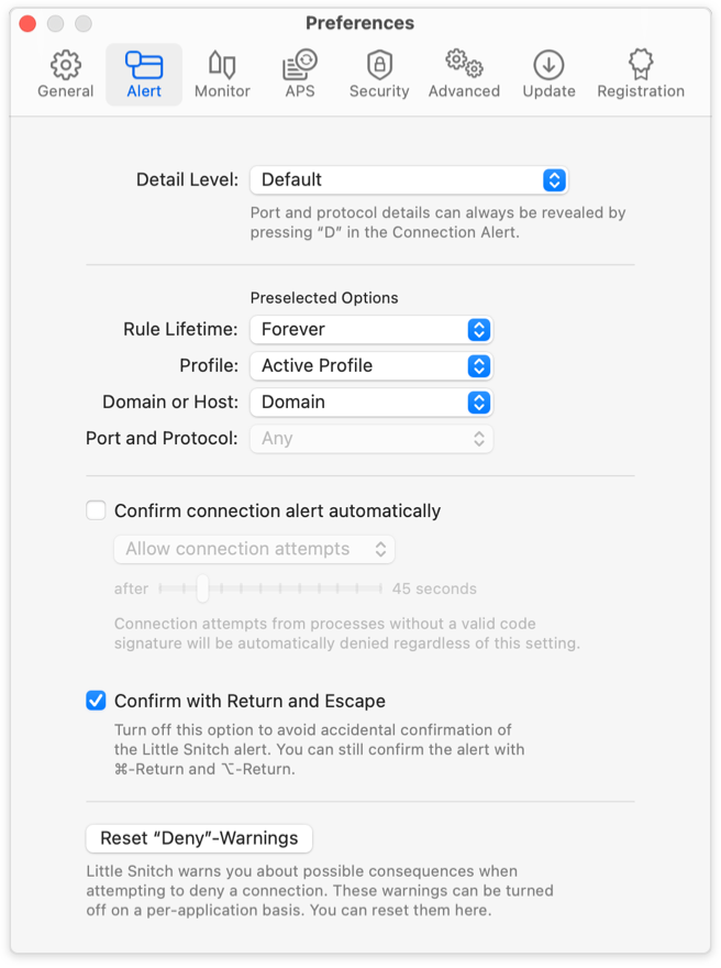 Alert Preferences