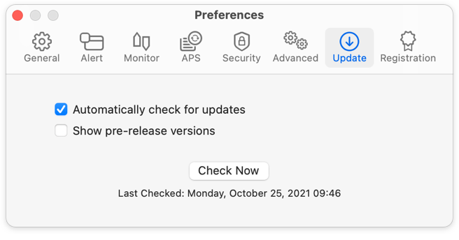Software Update Preferences