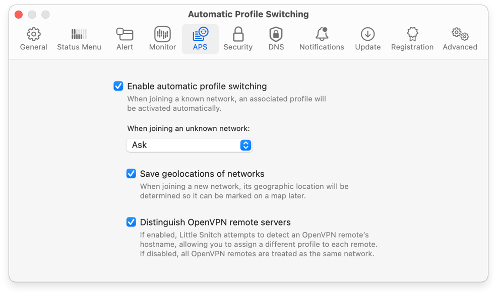 APS Settings