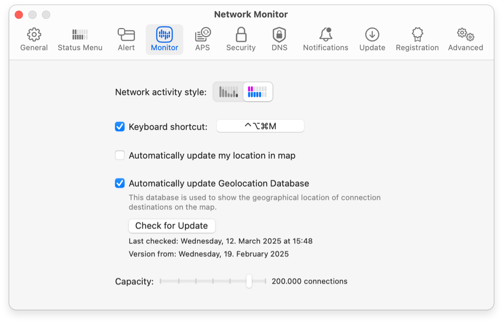 Network Monitor Settings