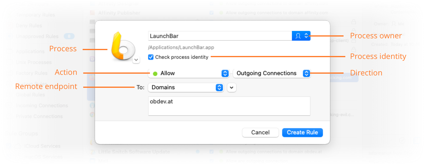 Create Rule Dialog