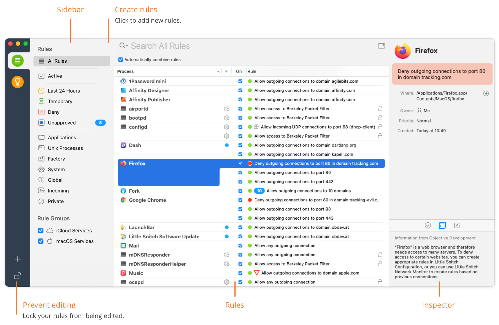 Little Snitch Configuration Main Window