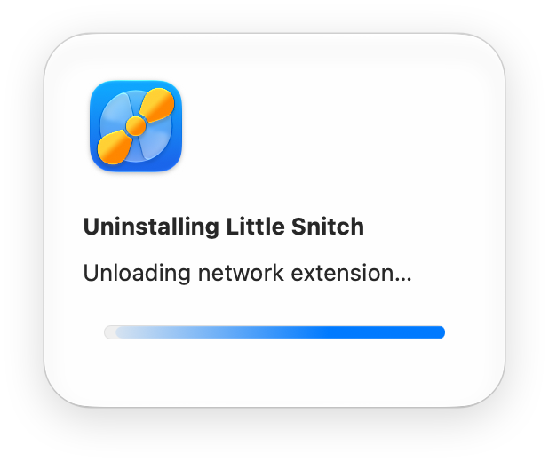 Uninstall Little Snitch progress