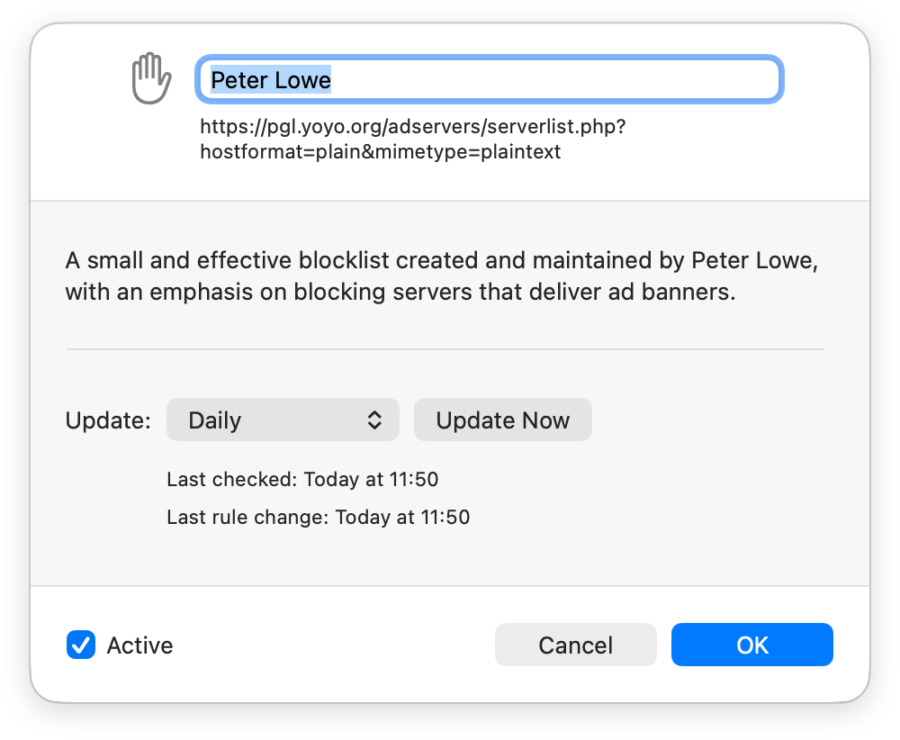 Blocklist Editor